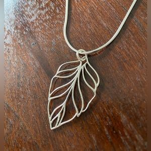 Sterling Silver Leaf Necklace with Sterling Silver 20 inch Chain